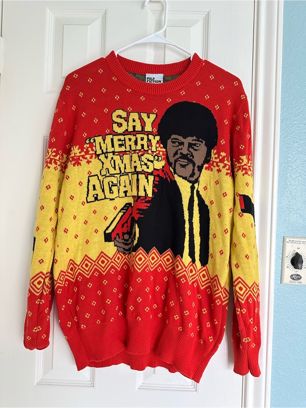 Ripple Junction Samuel L. Jackson Pulp Fiction Movie Ugly Christmas Sweater Med